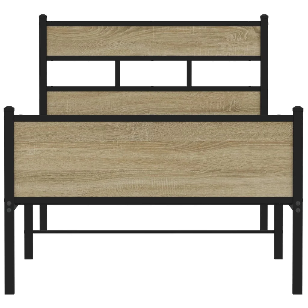 sengeramme 75x190 cm uden madras konstrueret træ sonoma-eg - Image 4