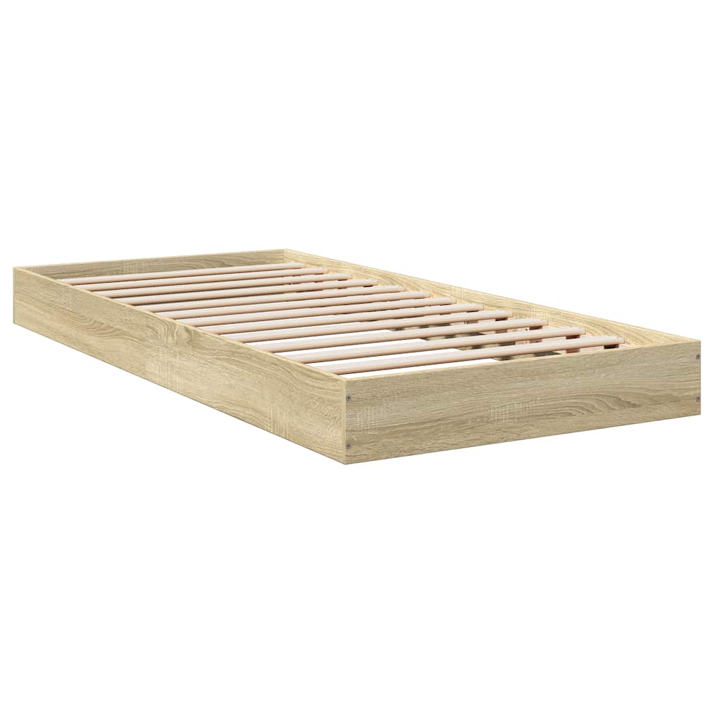 sengeramme 75x190 cm uden madras konstrueret træ sonoma-eg - Image 3