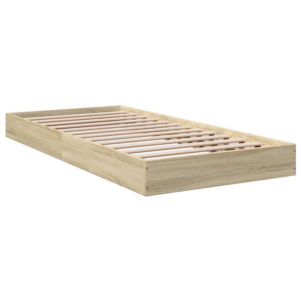 sengeramme 75x190 cm uden madras konstrueret træ sonoma-eg - Image 6