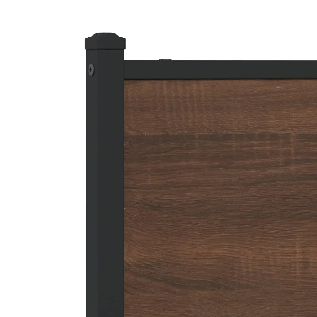 sengeramme 75x190 cm uden madras metal brun egetræsfarve - Image 8