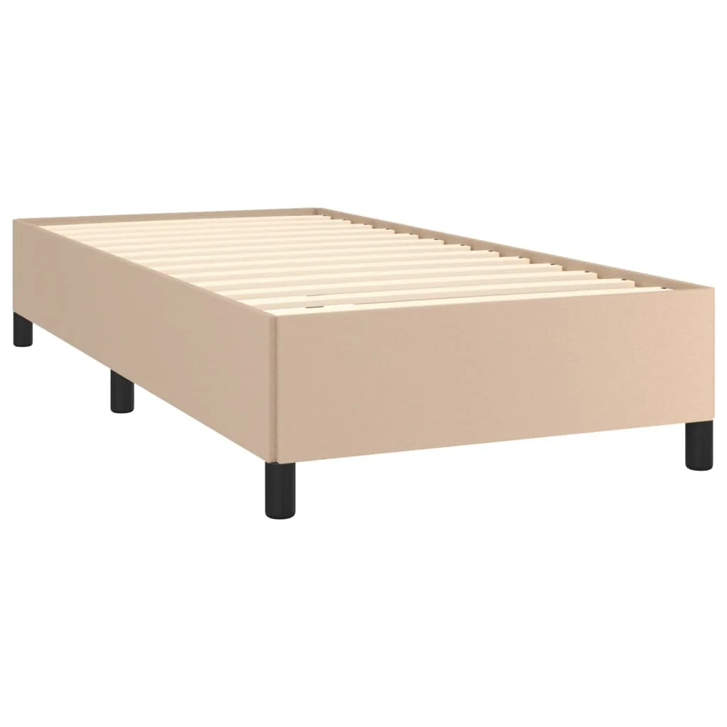sengeramme 80x200 cm kunstlæder cappuccinofarvet - Image 4