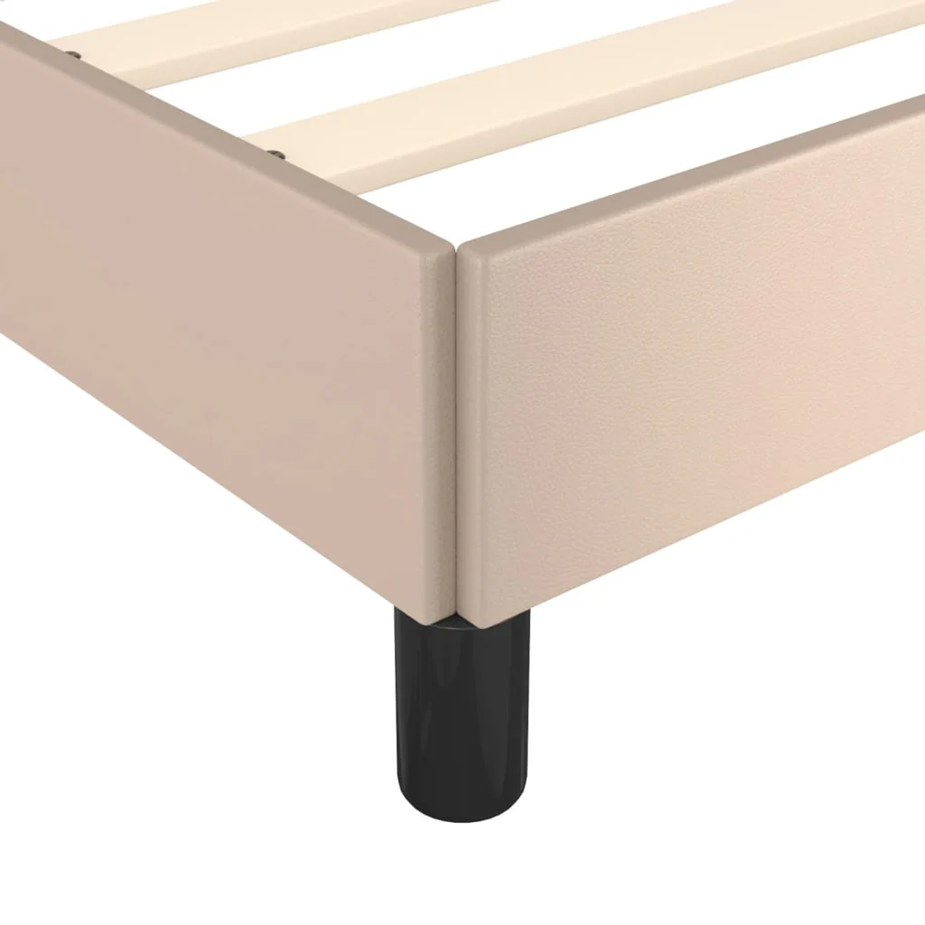 sengeramme 80x200 cm kunstlæder cappuccinofarvet - Image 7