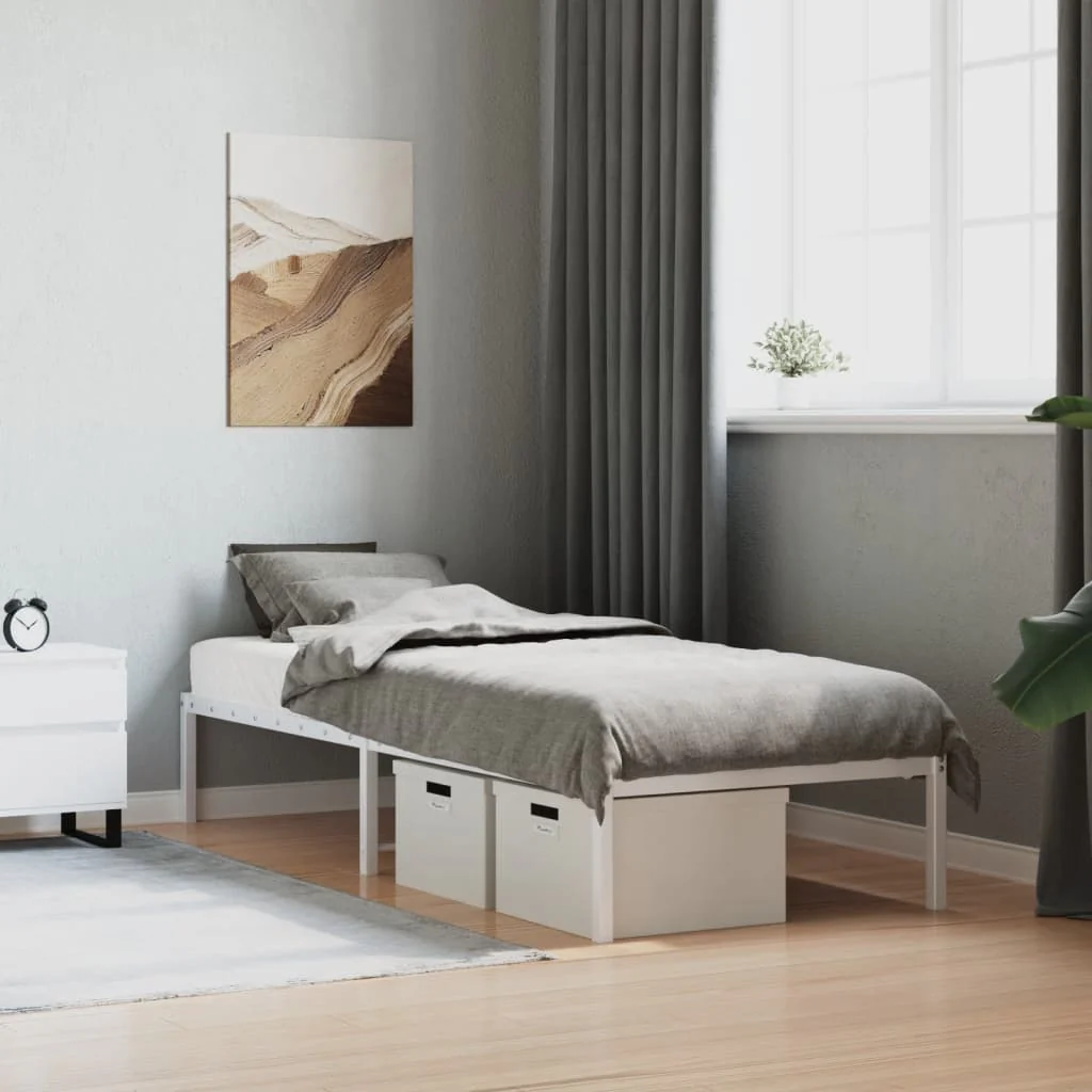 sengeramme 80x200 cm metal hvid