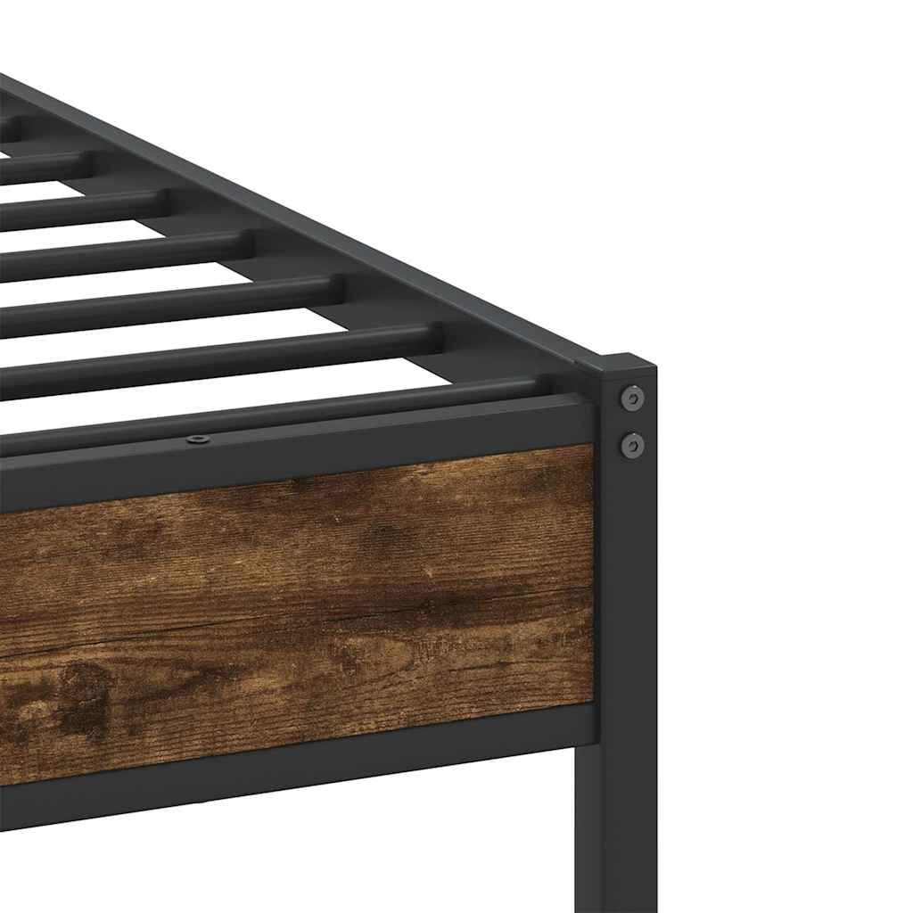 sengeramme 80x200 cm uden madras konstrueret træ røget eg - Image 9
