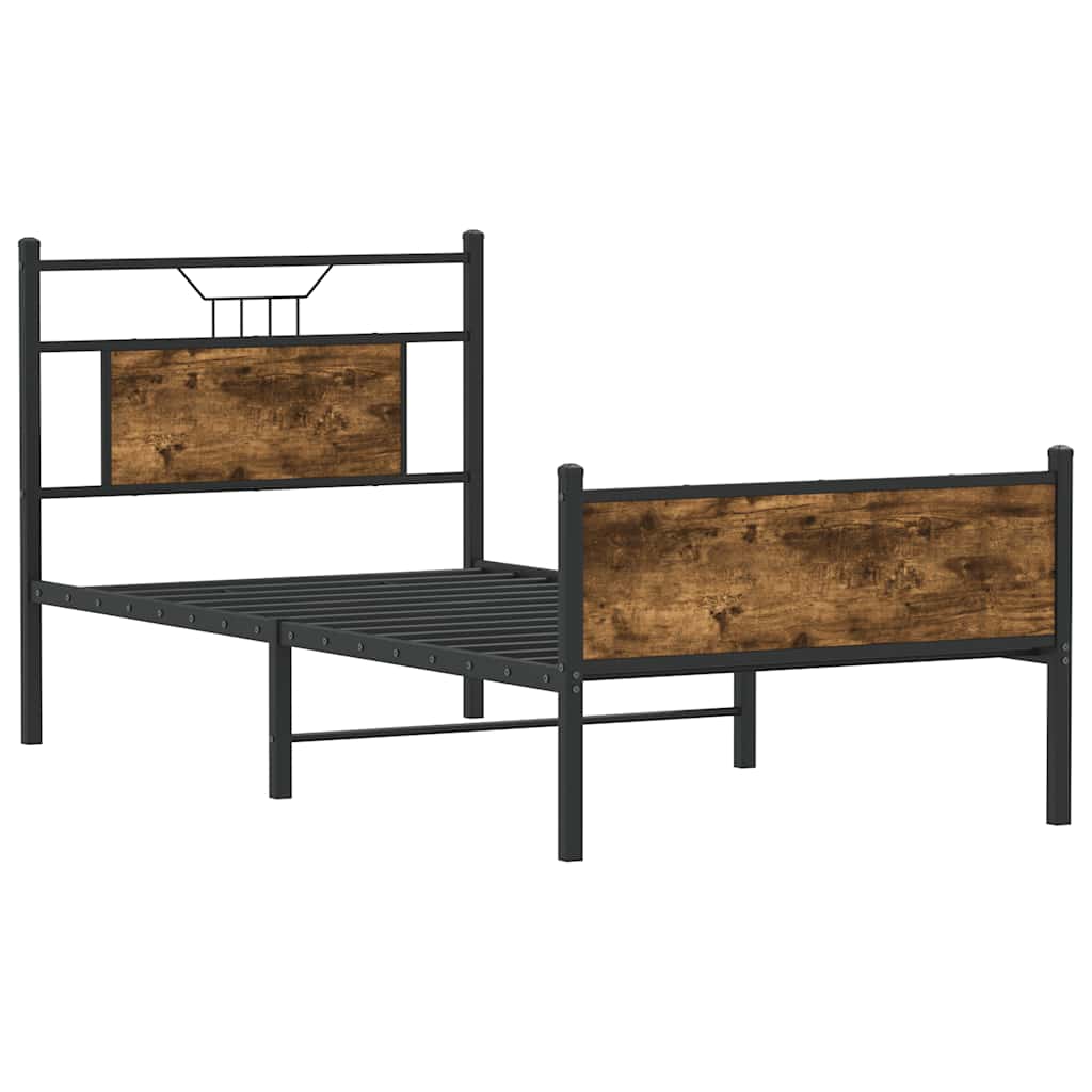 sengeramme 80x200 cm uden madras konstrueret træ røget eg - Image 3