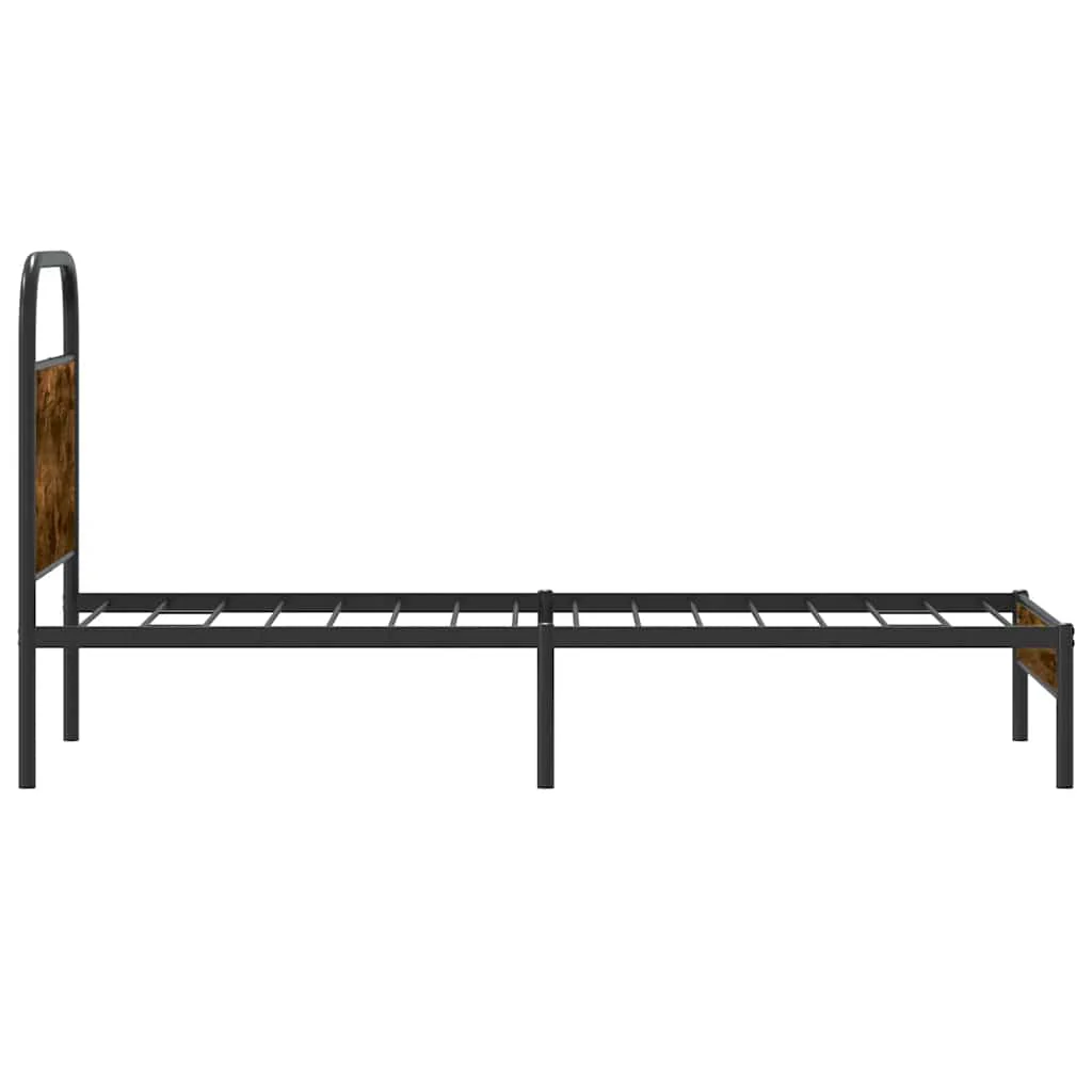 sengeramme 80x200 cm uden madras konstrueret træ røget eg - Image 6