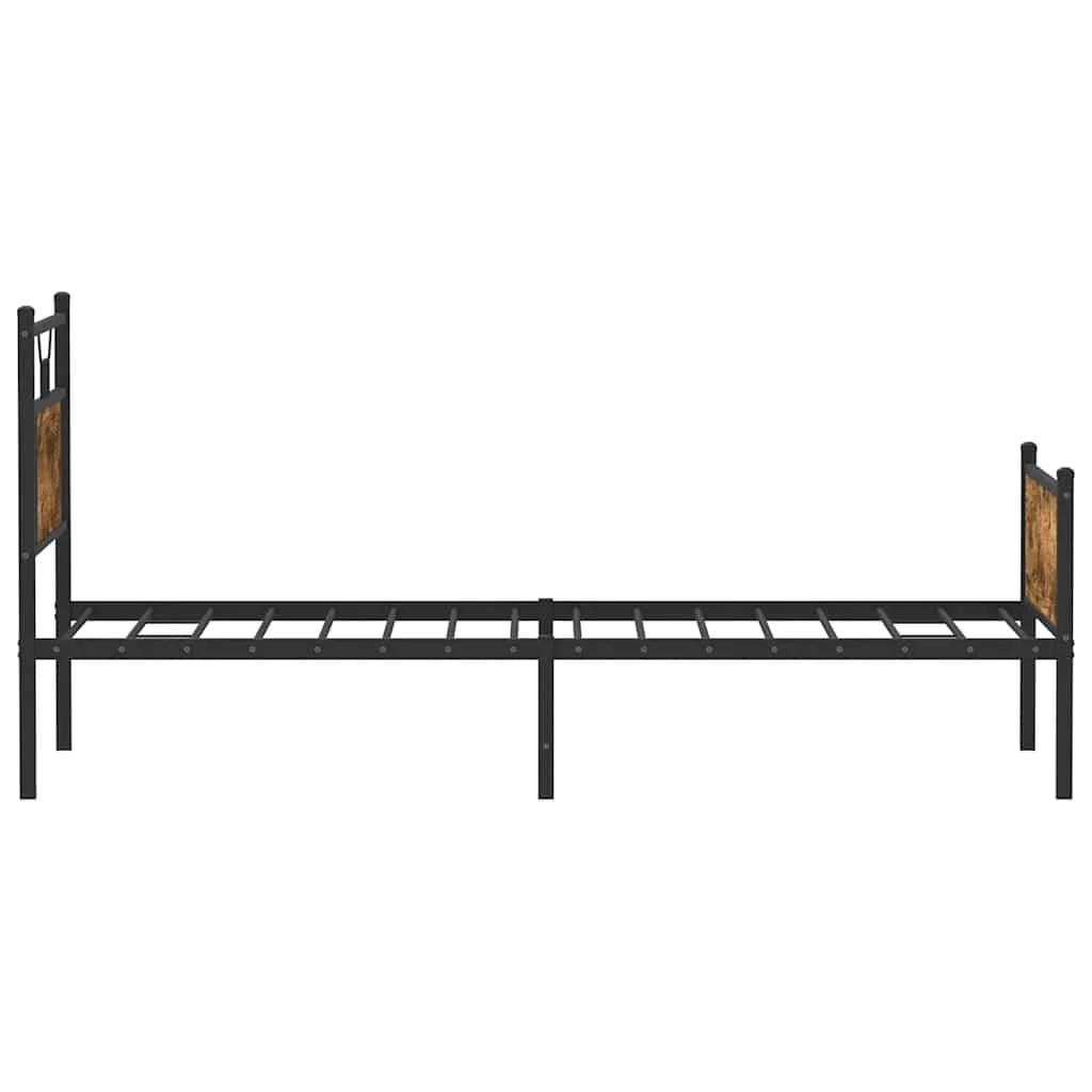 sengeramme 80x200 cm uden madras konstrueret træ røget eg - Image 7