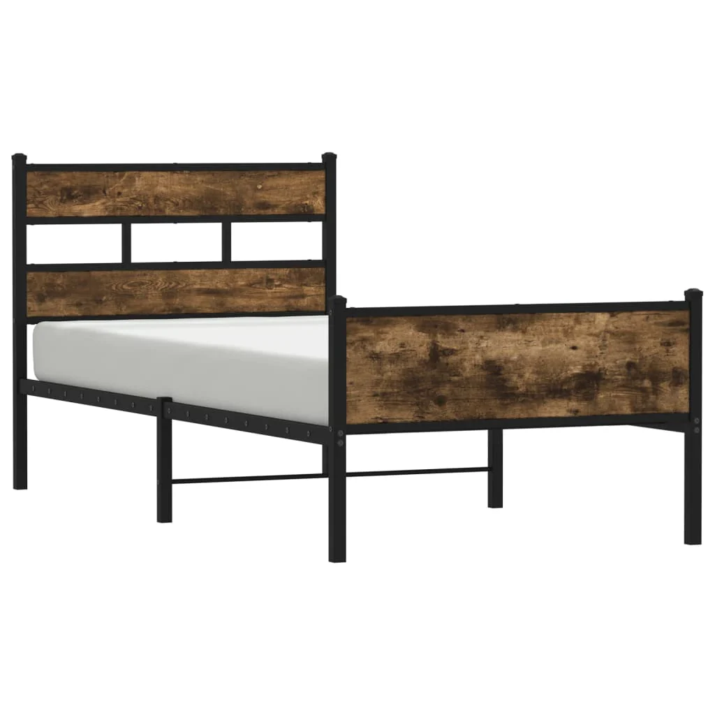 sengeramme 80x200 cm uden madras konstrueret træ røget eg - Image 2
