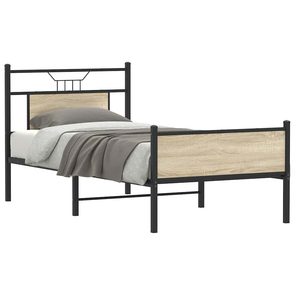 sengeramme 80x200 cm uden madras konstrueret træ sonoma-eg