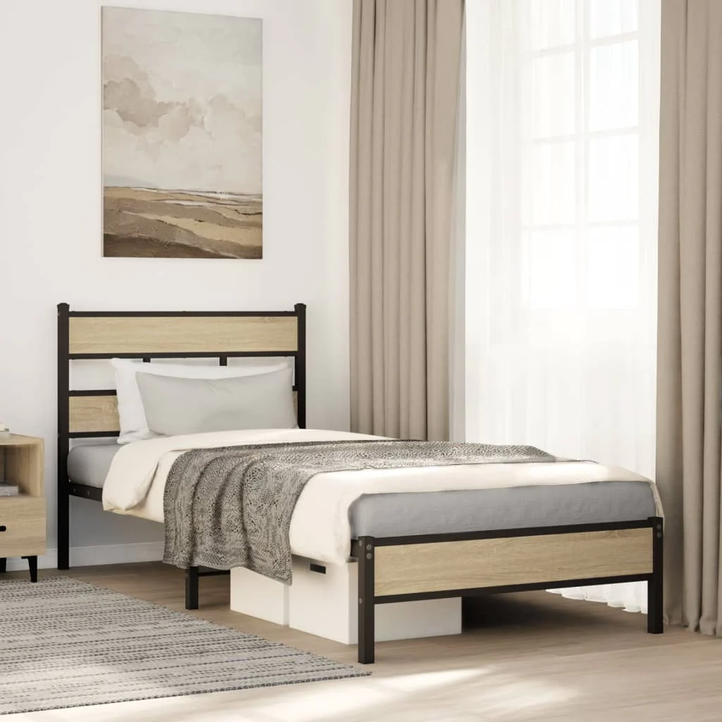 sengeramme 80x200 cm uden madras konstrueret træ sonoma-eg