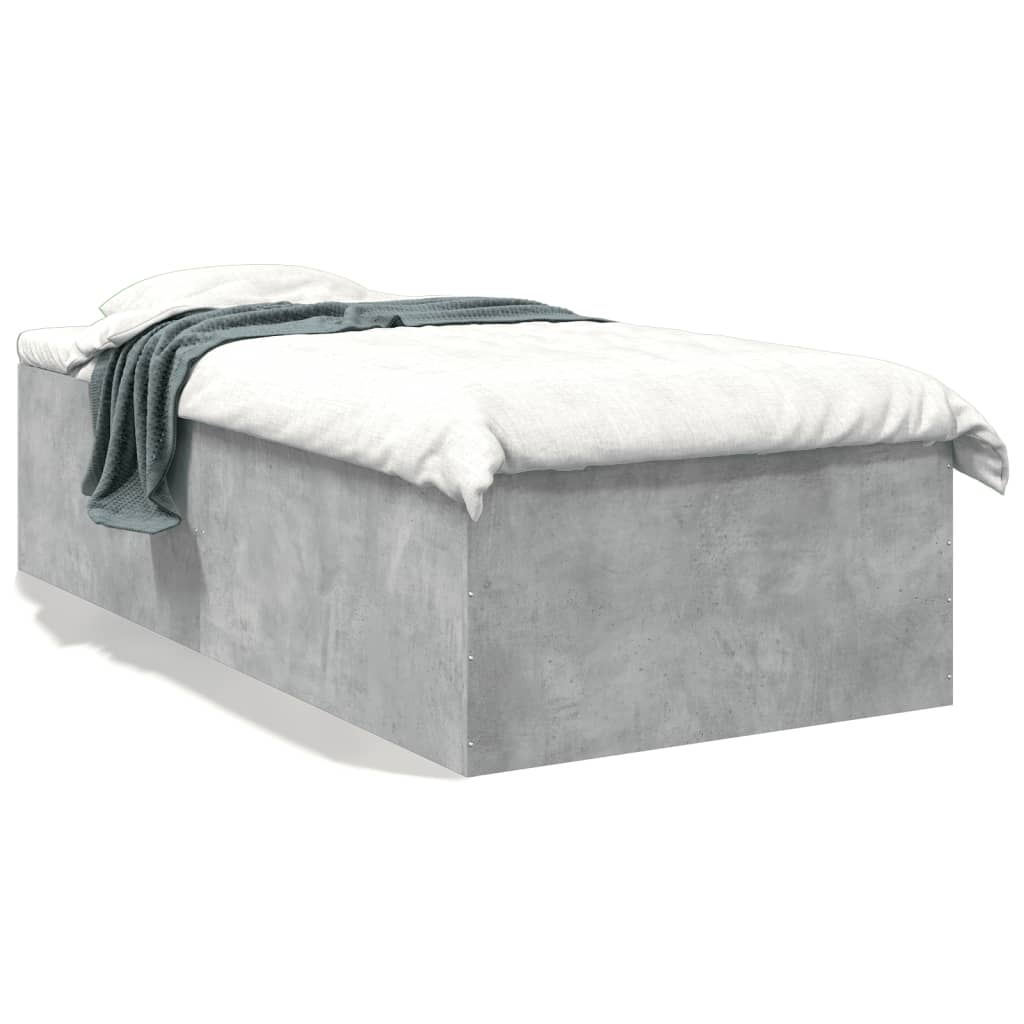 sengeramme 90x190 cm konstrueret træ betongrå - Image 2