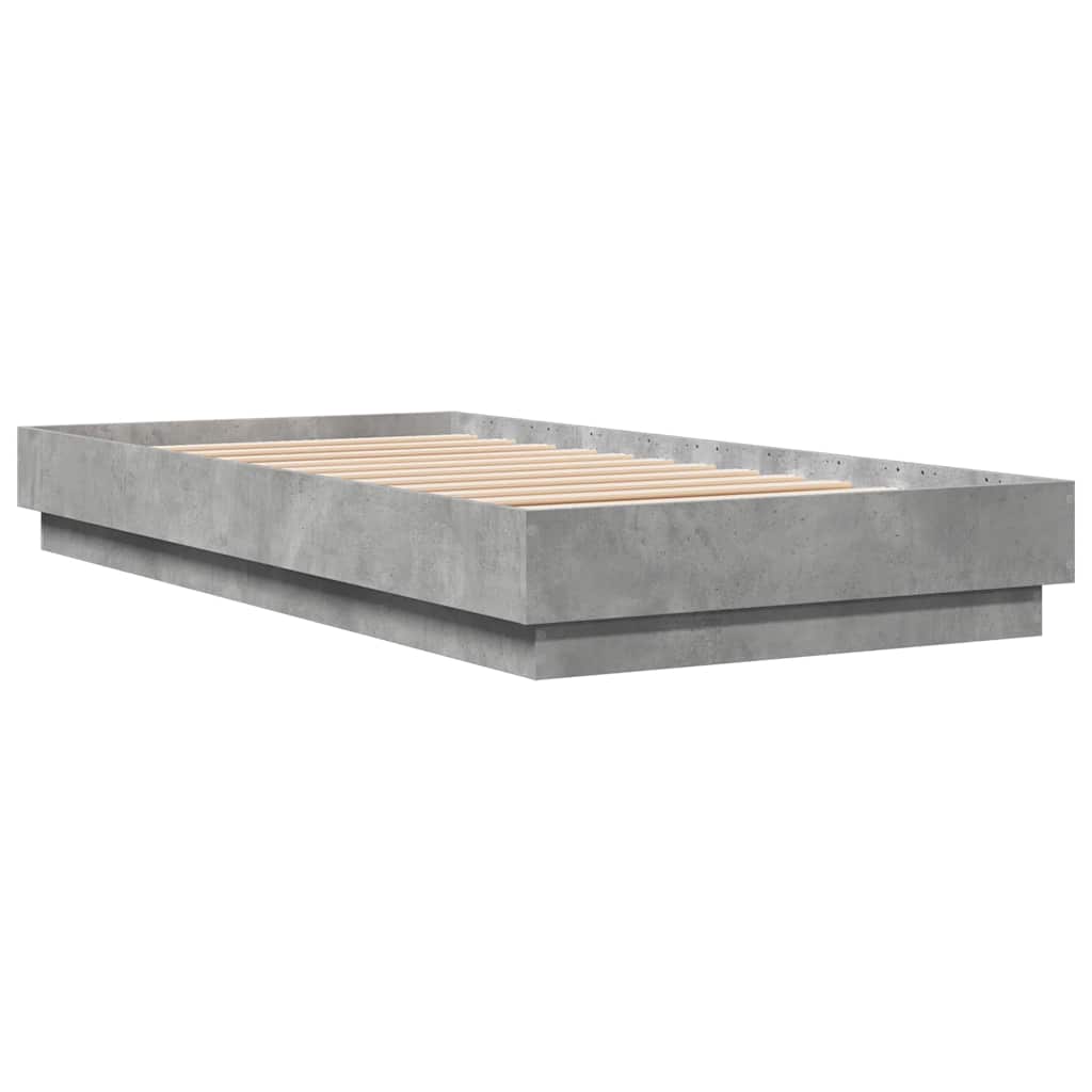sengeramme 90x190 cm konstrueret træ betongrå - Image 6