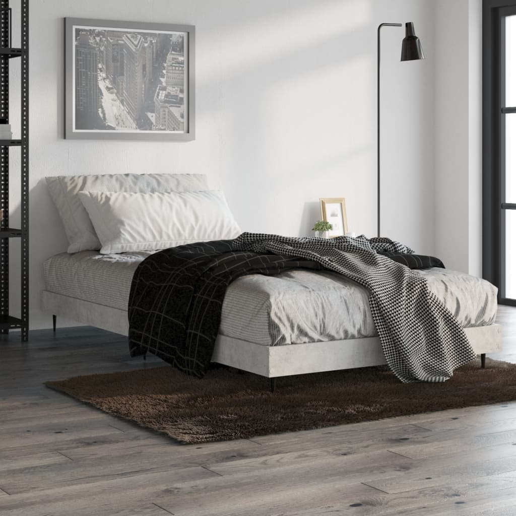 sengeramme 90x190 cm konstrueret træ betongrå - Image 4