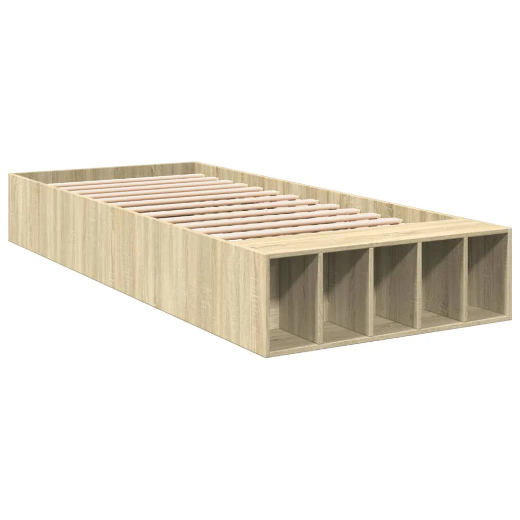 sengeramme 90x190 cm konstrueret træ sonoma-eg - Image 3