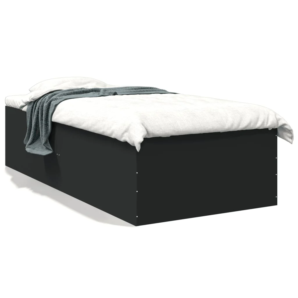 sengeramme 90x190 cm konstrueret træ sort - Image 2