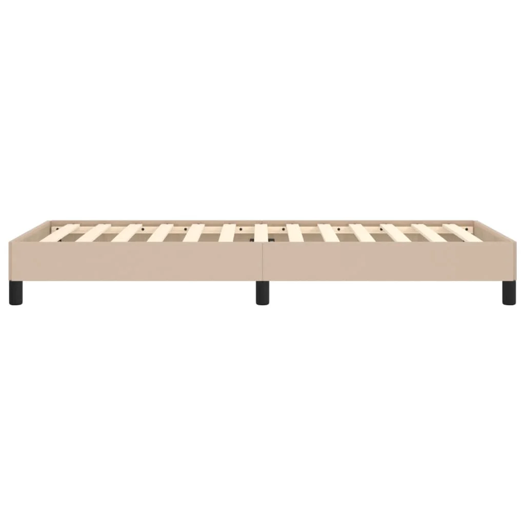 sengeramme 90x190 cm kunstlæder cappuccinofarvet - Image 6