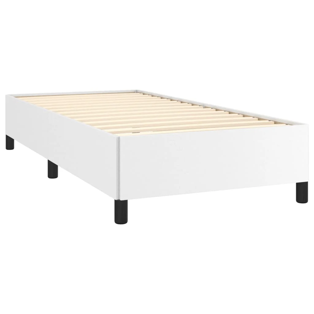 sengeramme 90x190 cm kunstlæder hvid - Image 4