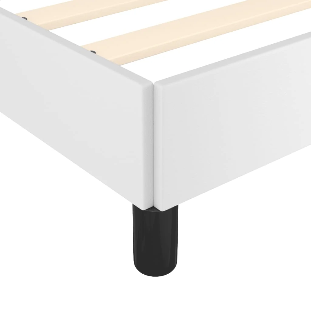 sengeramme 90x190 cm kunstlæder hvid - Image 7