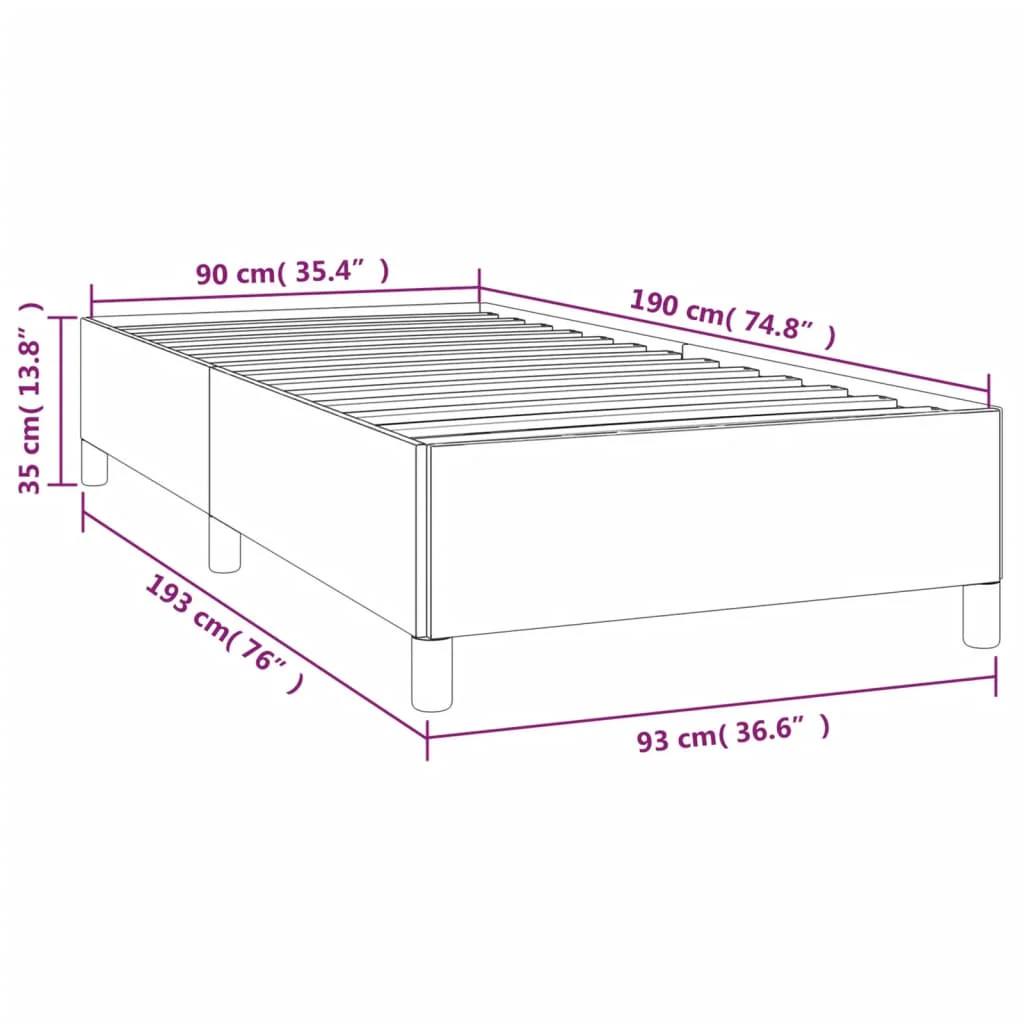 sengeramme 90x190 cm kunstlæder hvid - Image 8