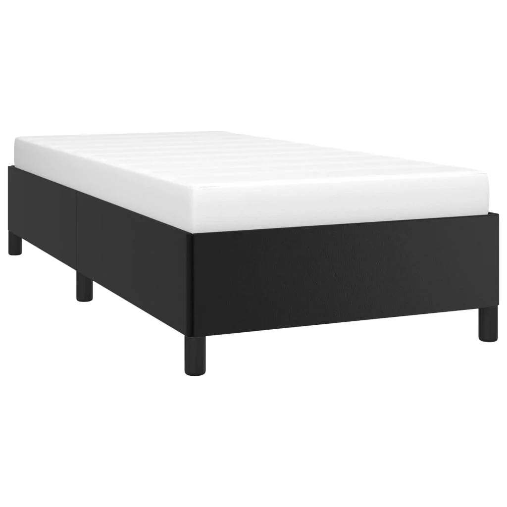 sengeramme 90x190 cm kunstlæder sort - Image 3