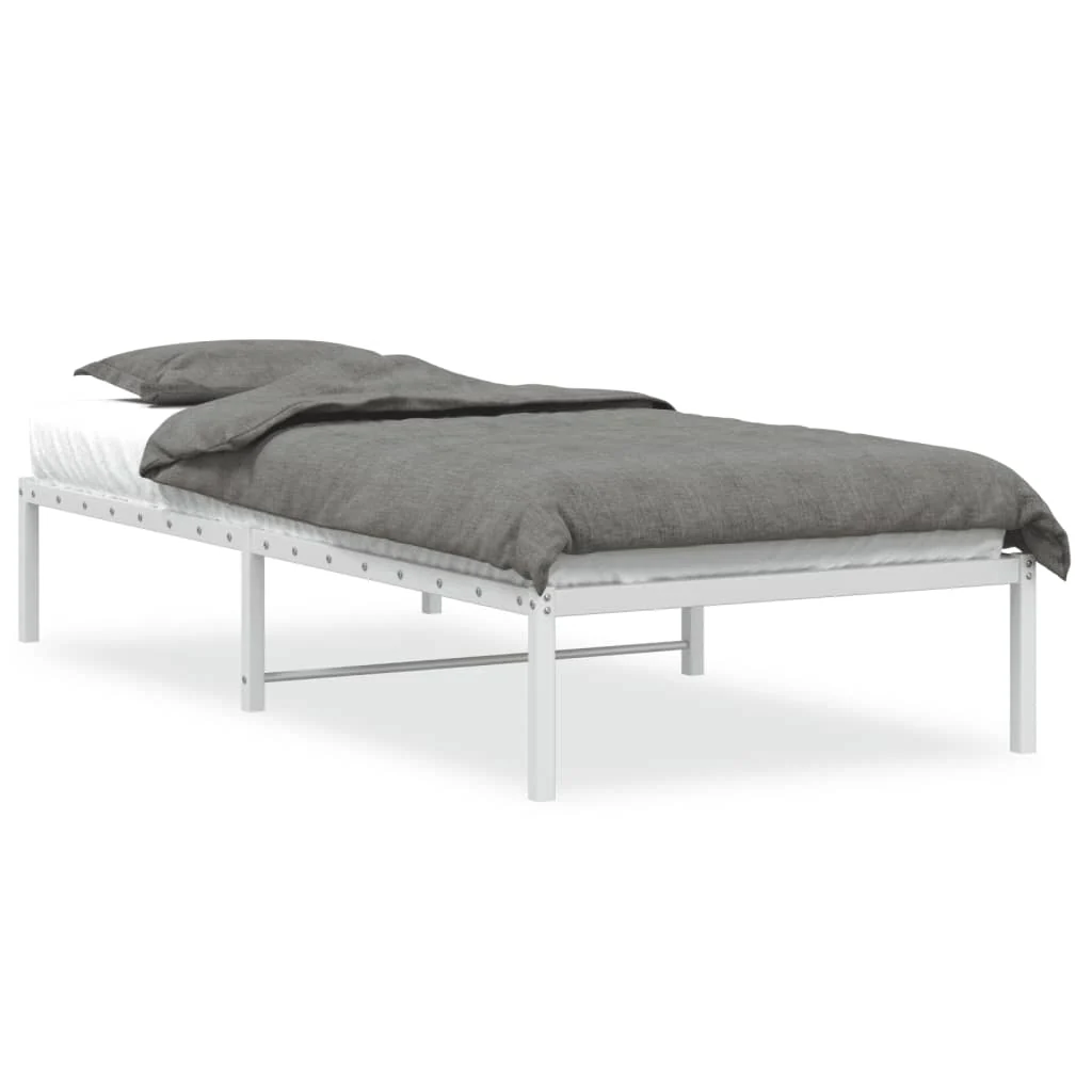 sengeramme 90x190 cm metal hvid - Image 2