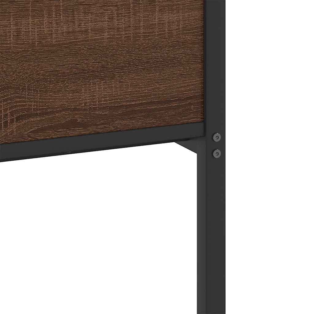 sengeramme 90x190 cm uden madras konstrueret træ brunt eg - Image 9