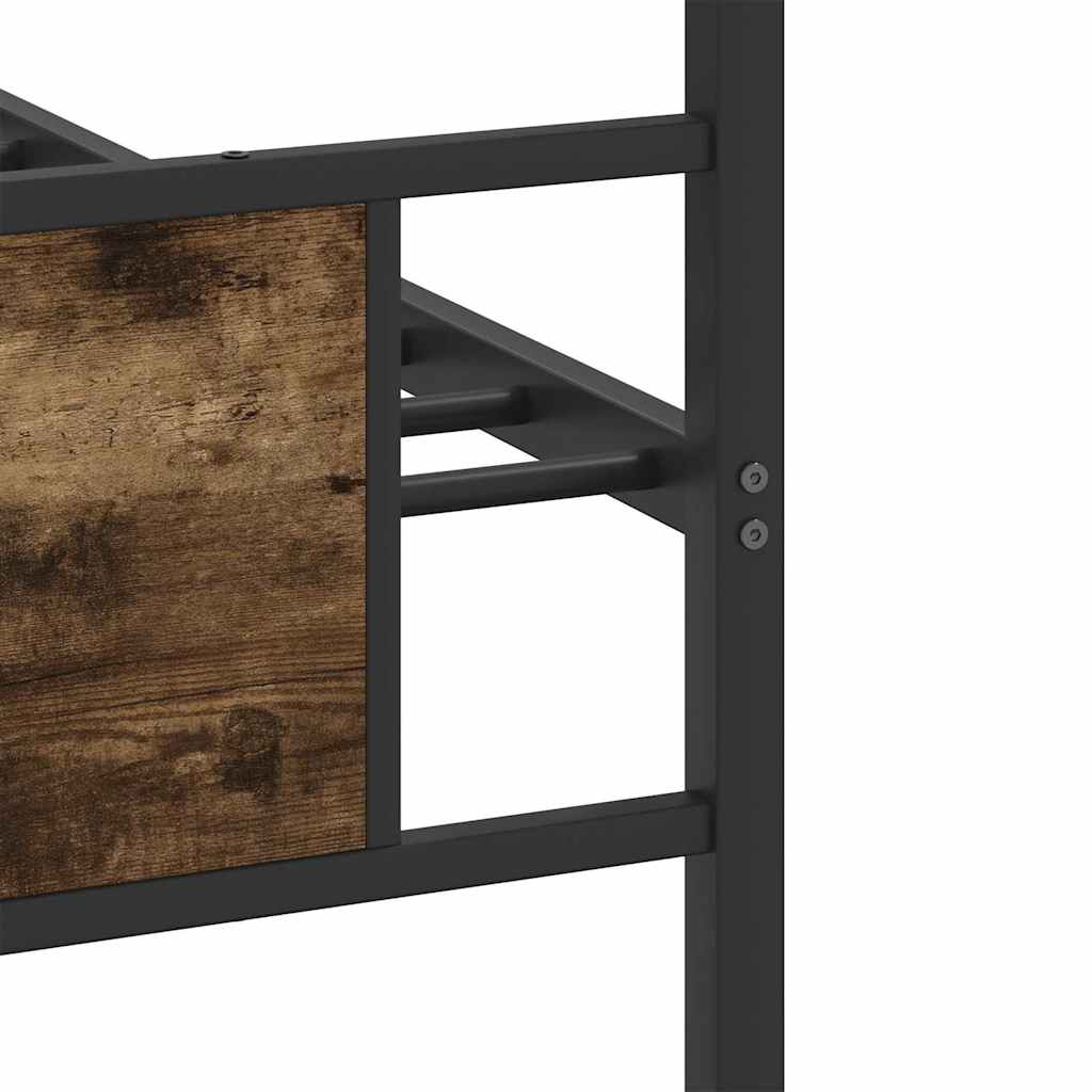 sengeramme 90x190 cm uden madras konstrueret træ røget eg - Image 9