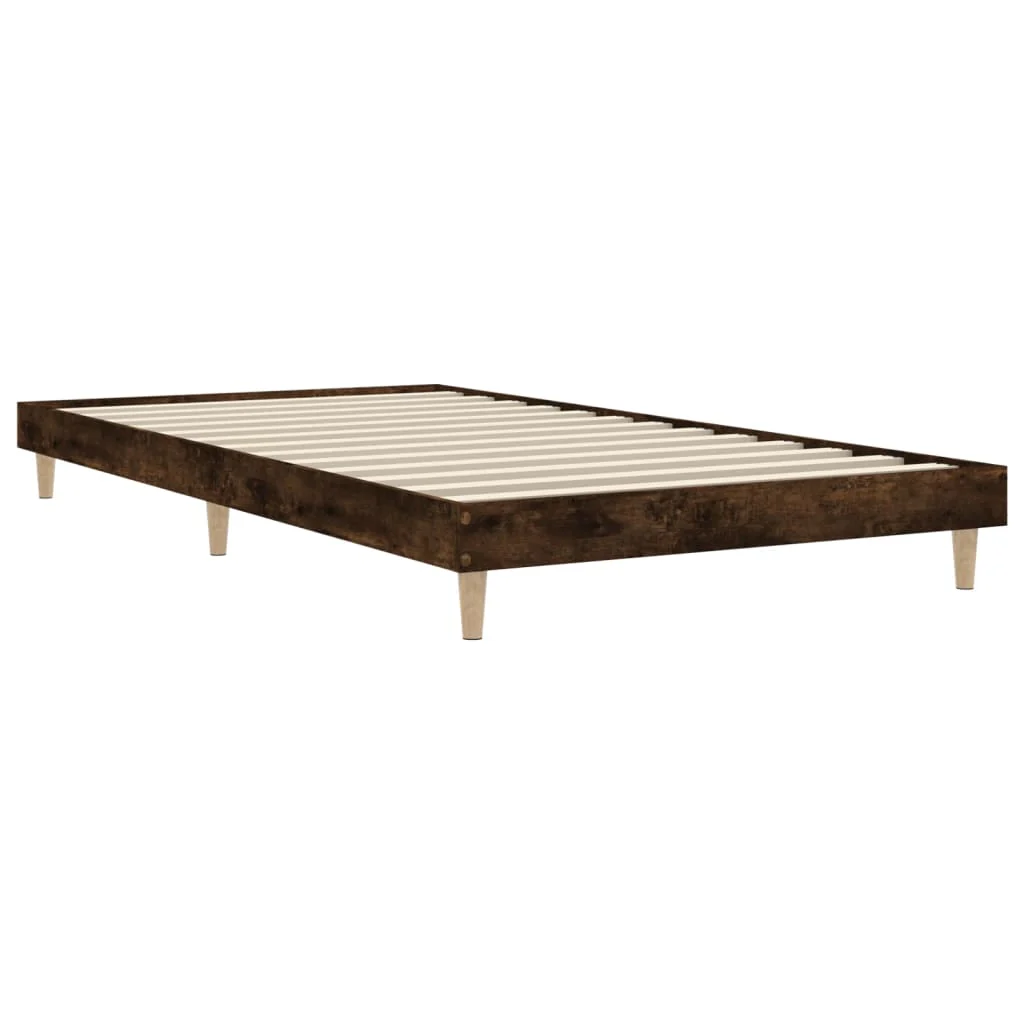 sengeramme 90x190 cm uden madras konstrueret træ røget eg - Image 3