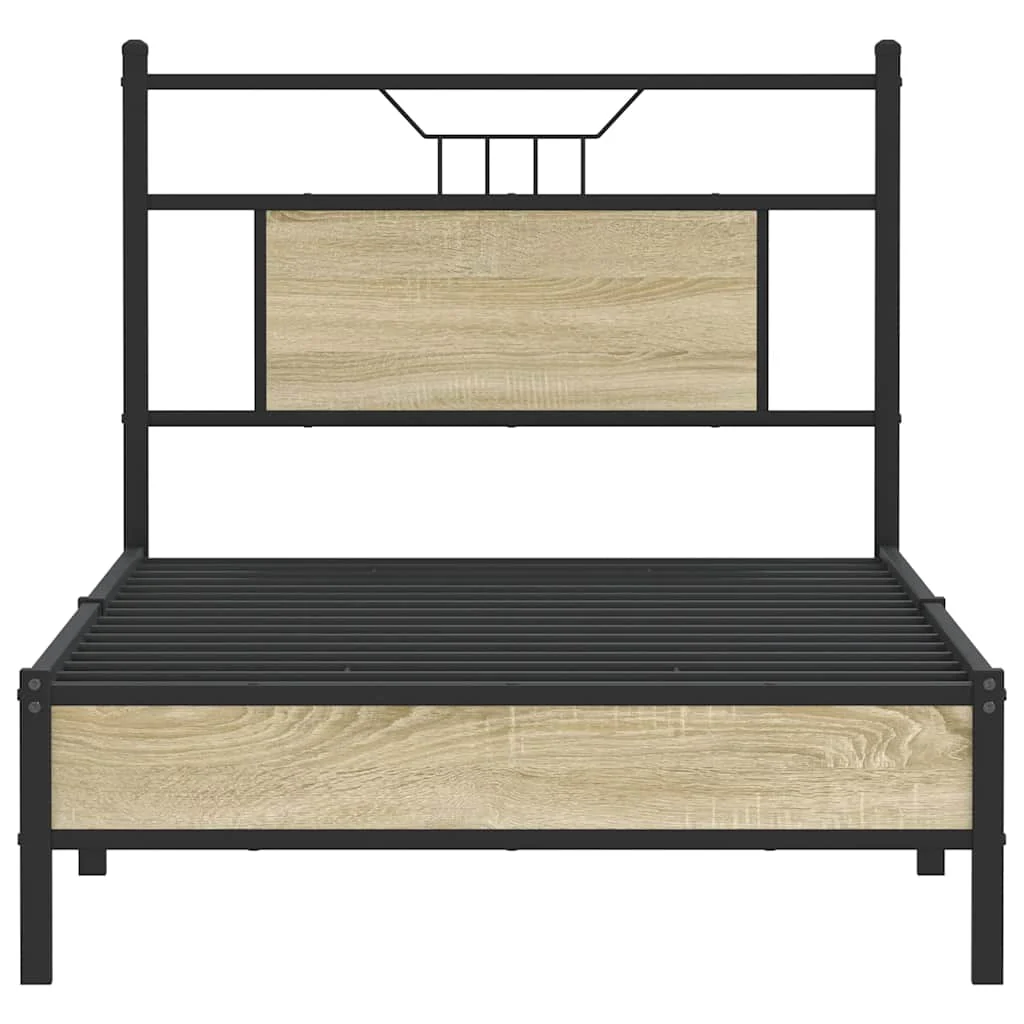 sengeramme 90x190 cm uden madras konstrueret træ sonoma-eg - Image 6