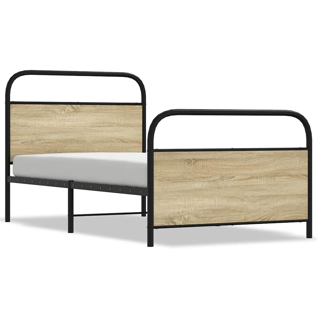 sengeramme 90x190 cm uden madras konstrueret træ sonoma-eg - Image 2