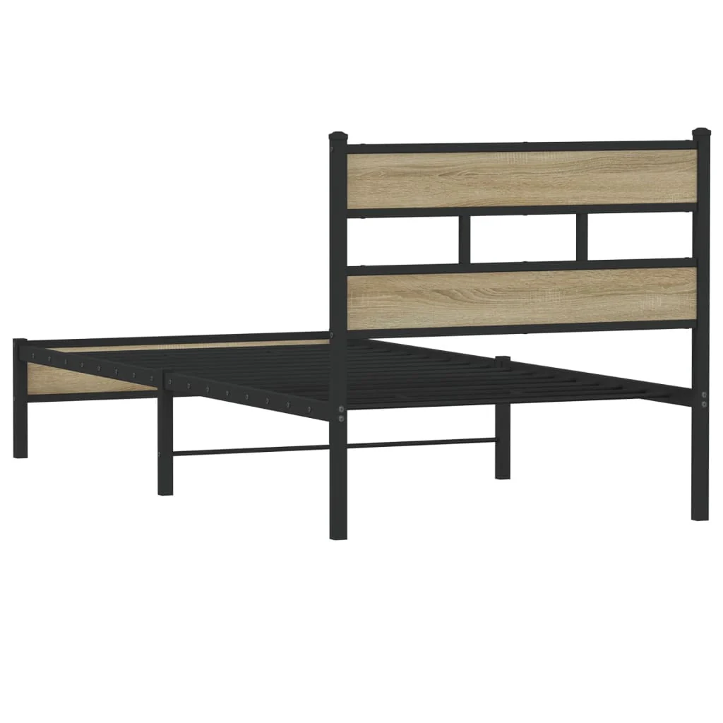 sengeramme 90x190 cm uden madras konstrueret træ sonoma-eg - Image 6