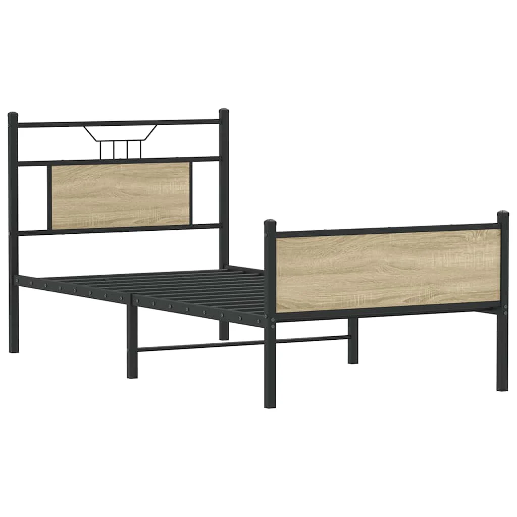 sengeramme 90x190 cm uden madras konstrueret træ sonoma-eg - Image 3