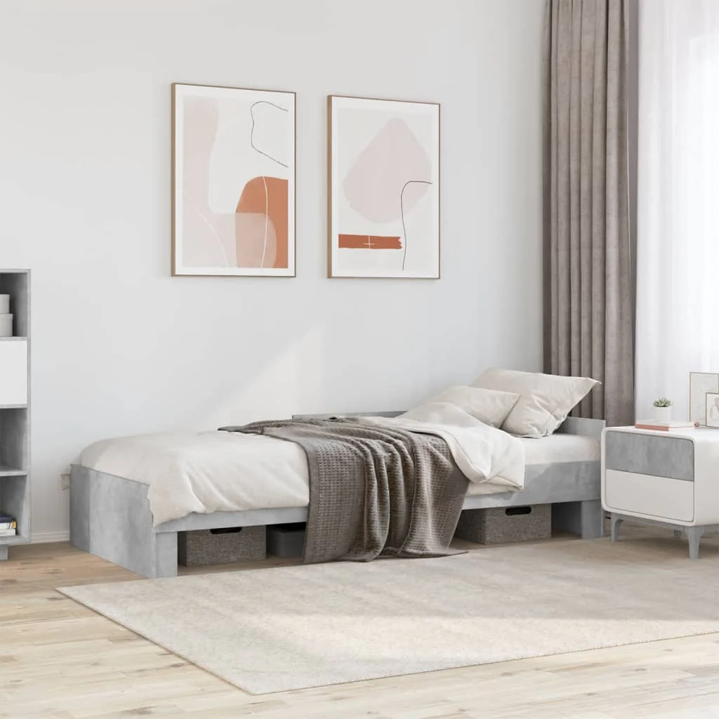 sengeramme 90x200 cm konstrueret træ betongrå
