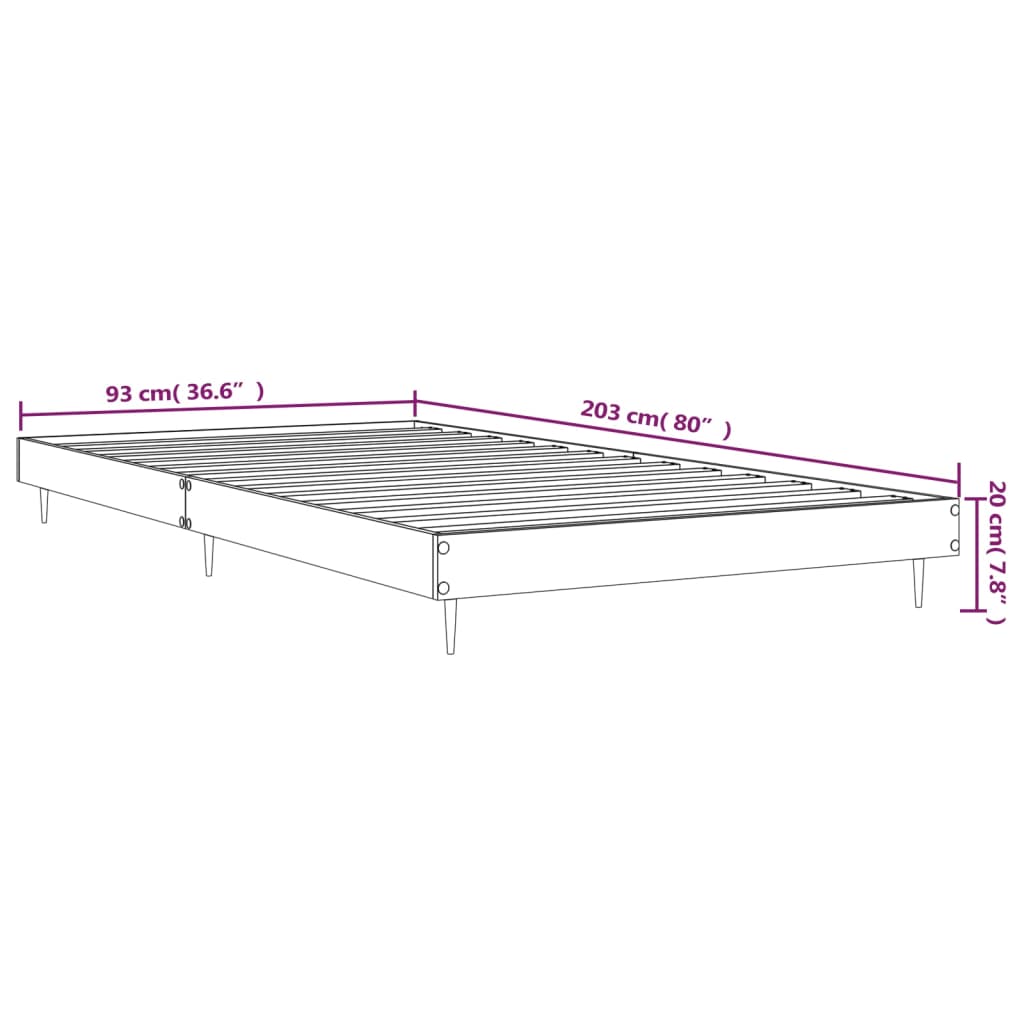 sengeramme 90x200 cm konstrueret træ hvid - Image 9