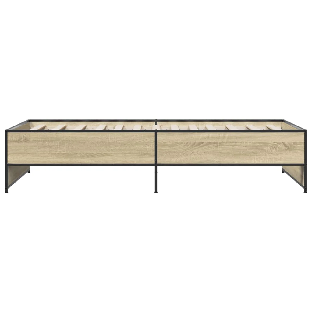 sengeramme 90x200 cm konstrueret træ og metal sonoma-eg - Image 5