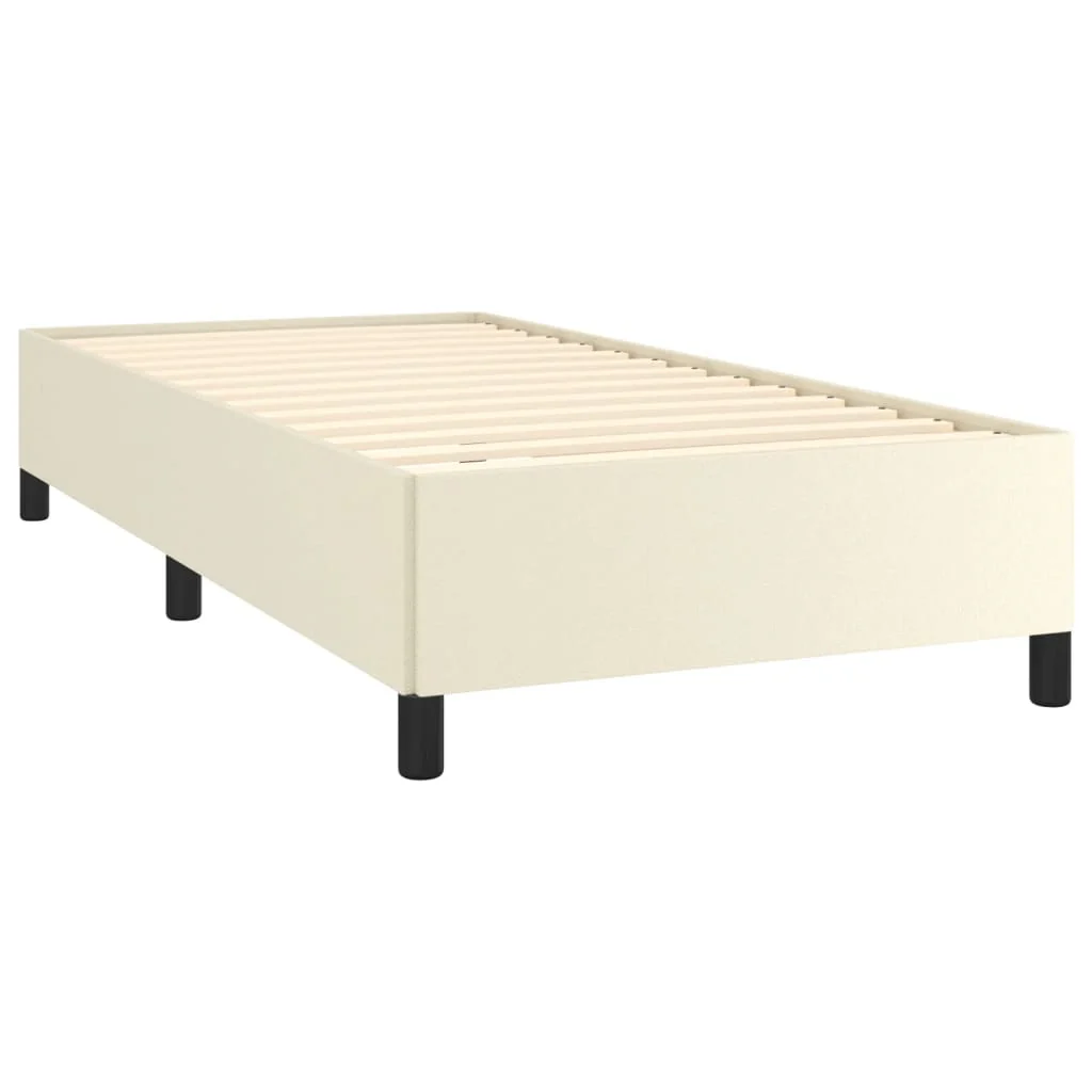 sengeramme 90x200 cm kunstlæder cremefarvet - Image 3
