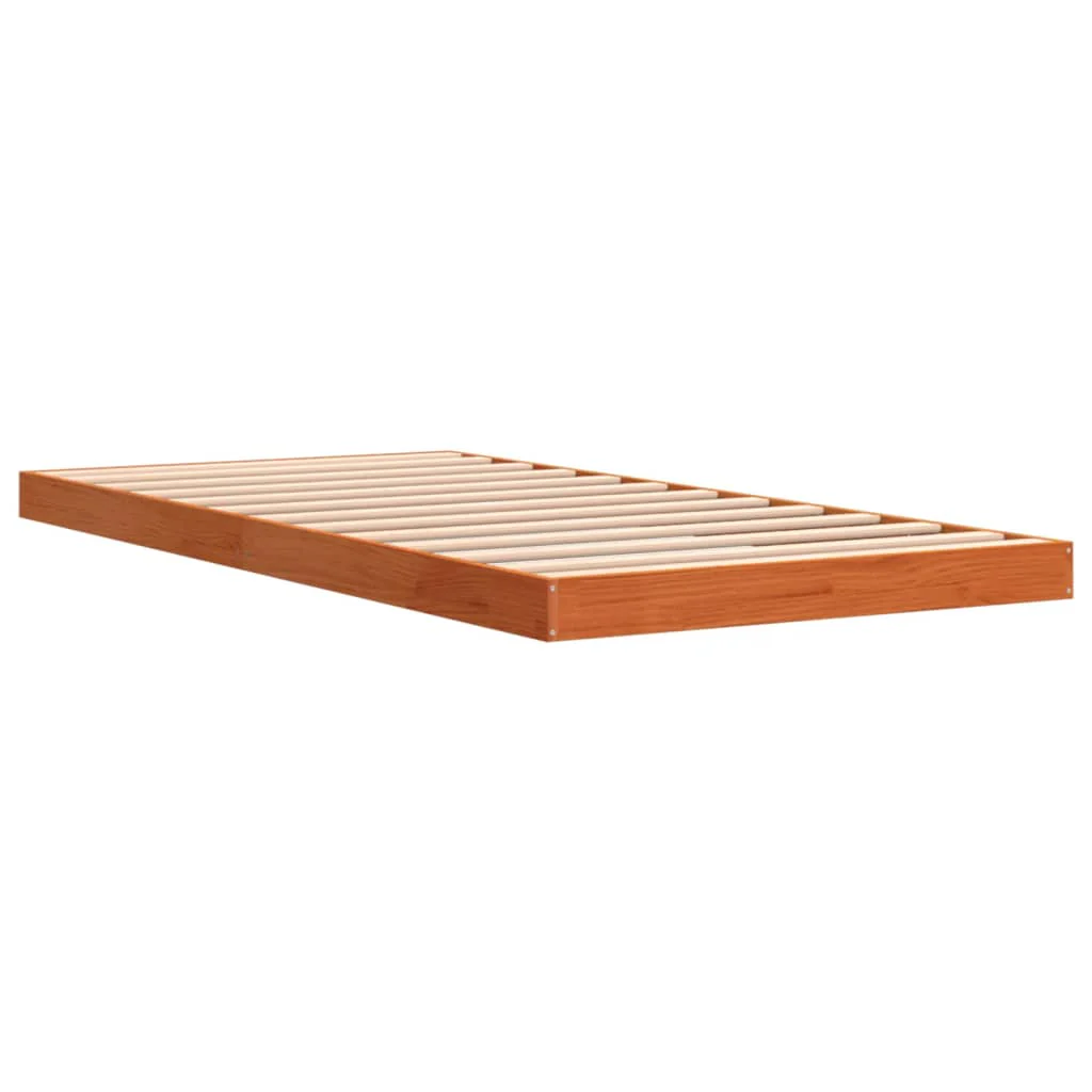 sengeramme 90x200 cm massivt fyrretræ gyldenbrun - Image 4