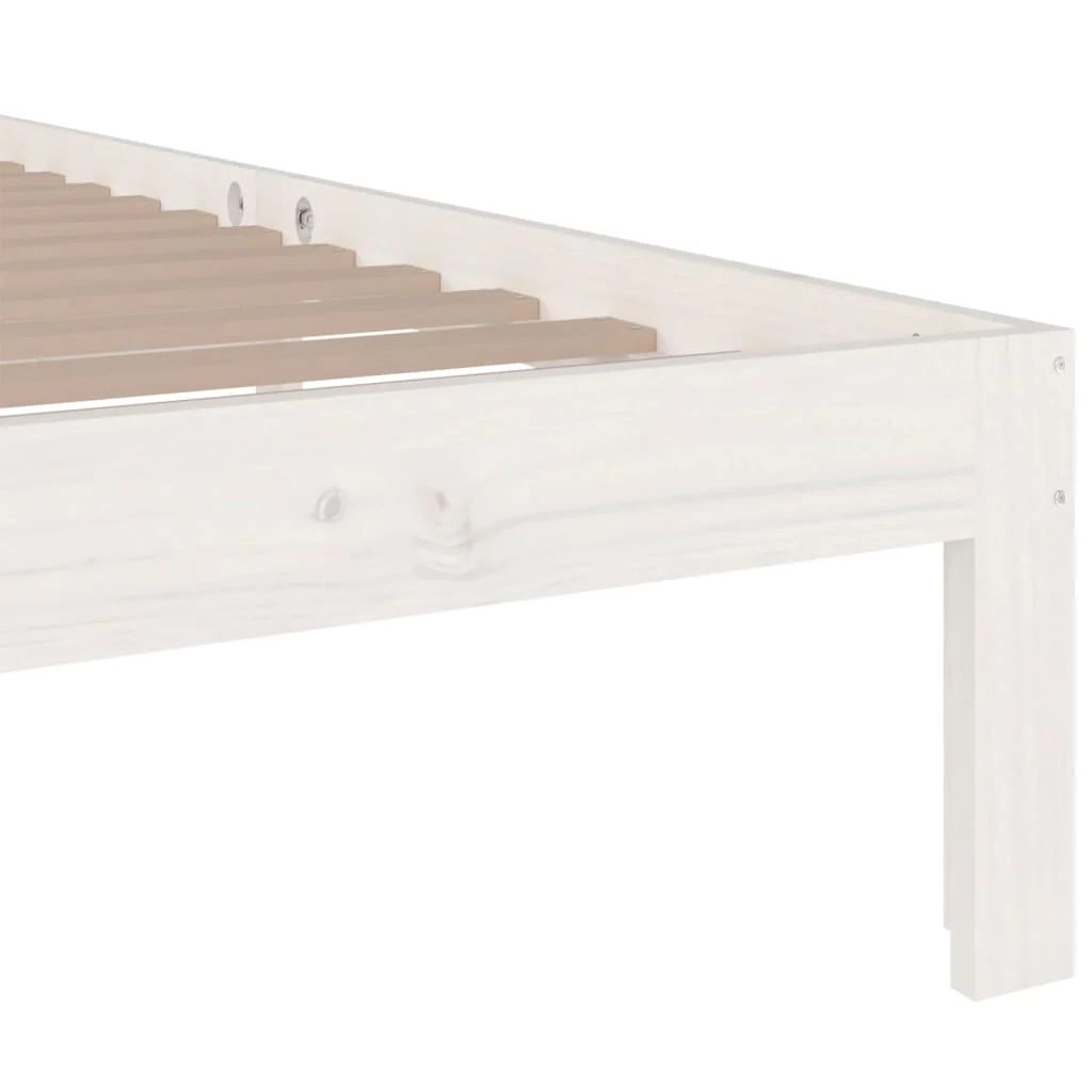 sengeramme 90x200 cm massivt fyrretræ hvid - Image 6