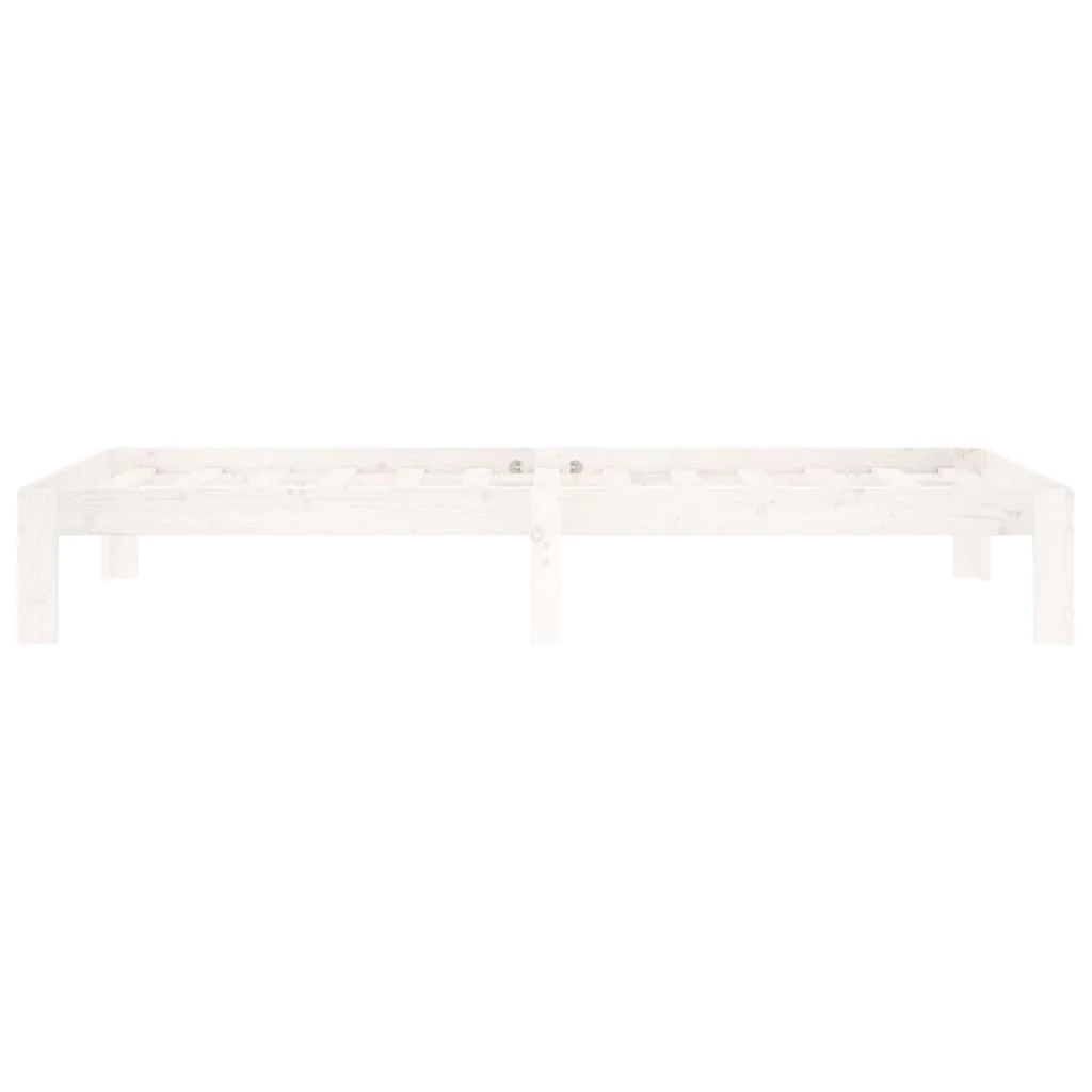 sengeramme 90x200 cm massivt fyrretræ hvid - Image 5