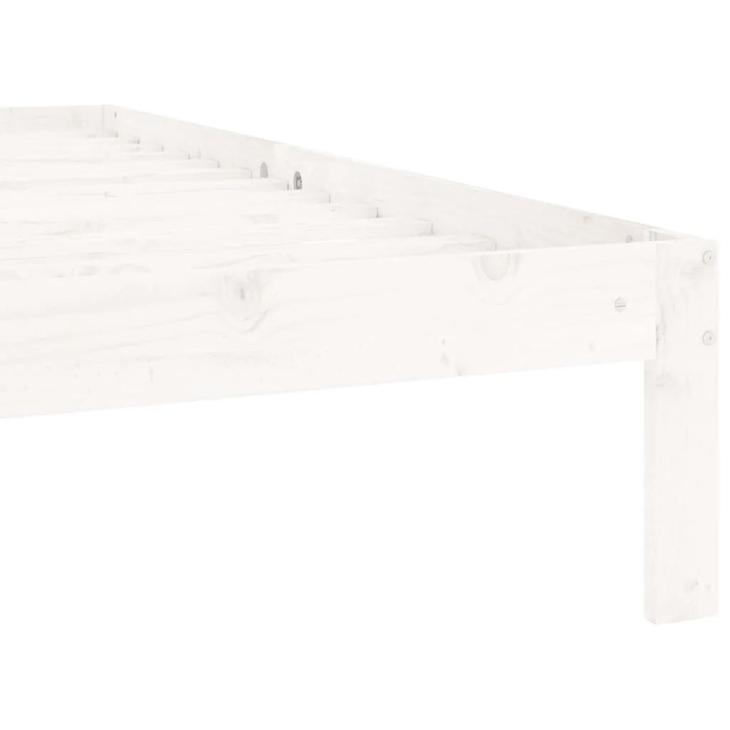 sengeramme 90x200 cm massivt fyrretræ hvid - Image 6