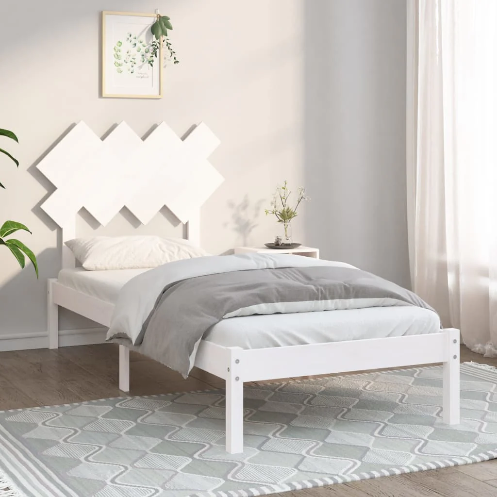 sengeramme 90x200 cm massivt træ hvid