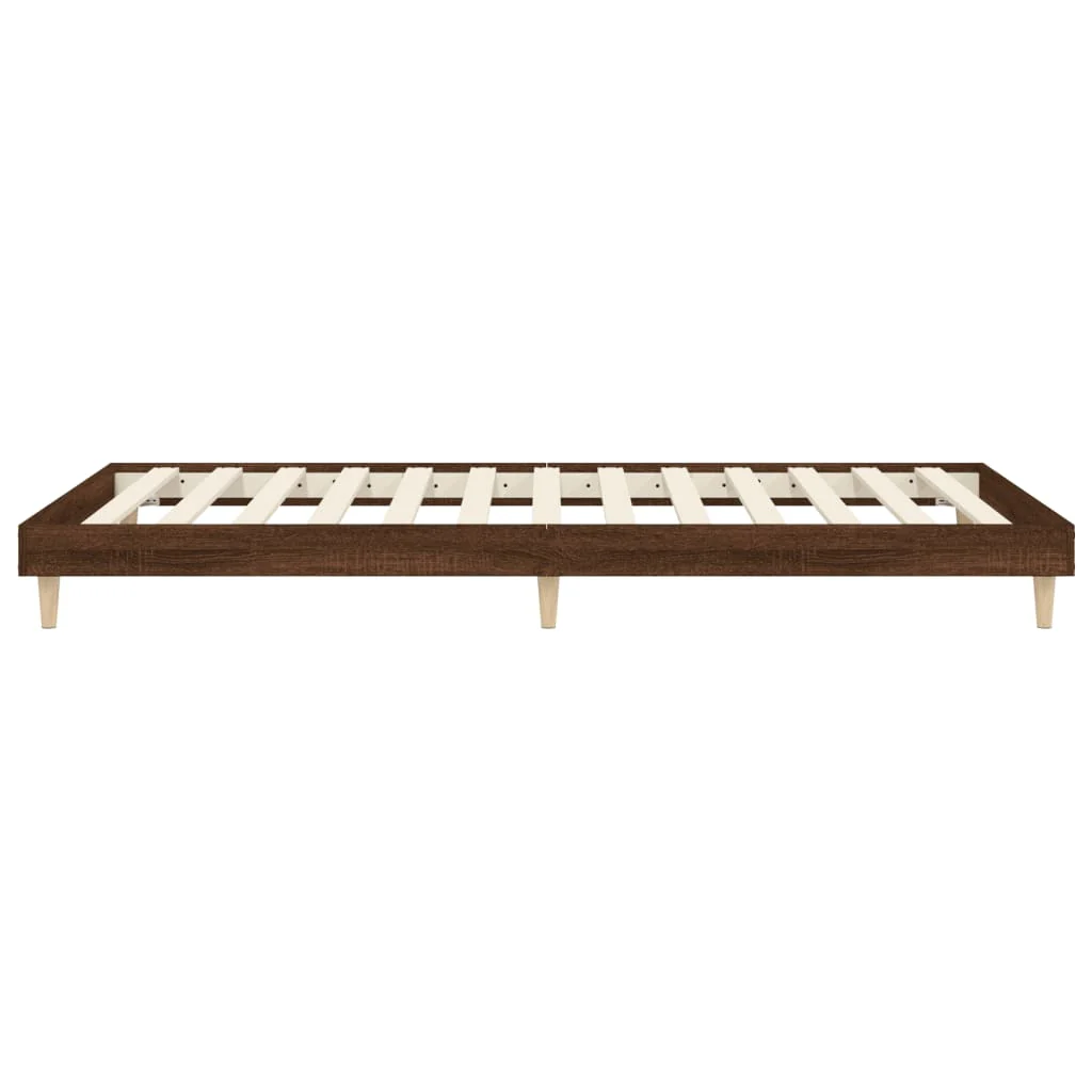 sengeramme 90x200 cm uden madras konstrueret træ brunt eg - Image 7