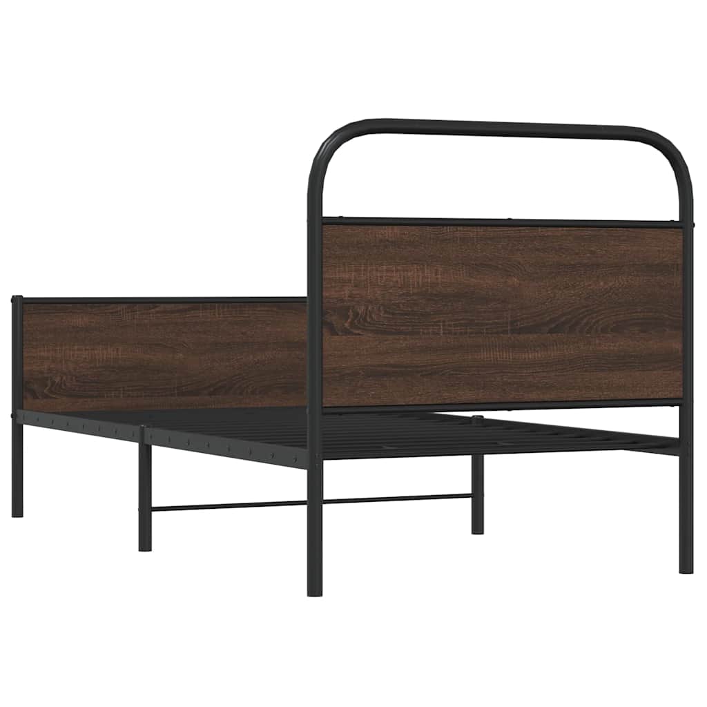 sengeramme 90x200 cm uden madras konstrueret træ brunt eg - Image 7