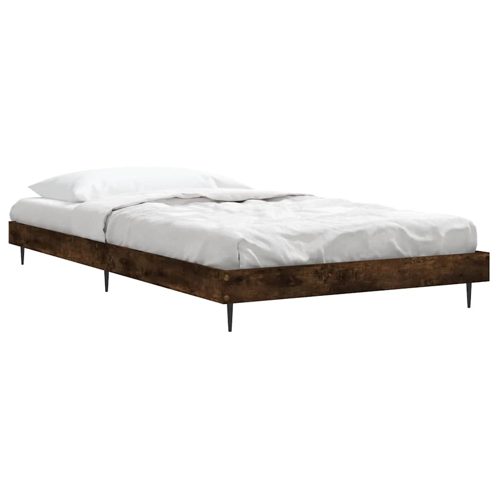 sengeramme 90x200 cm uden madras konstrueret træ røget eg - Image 3