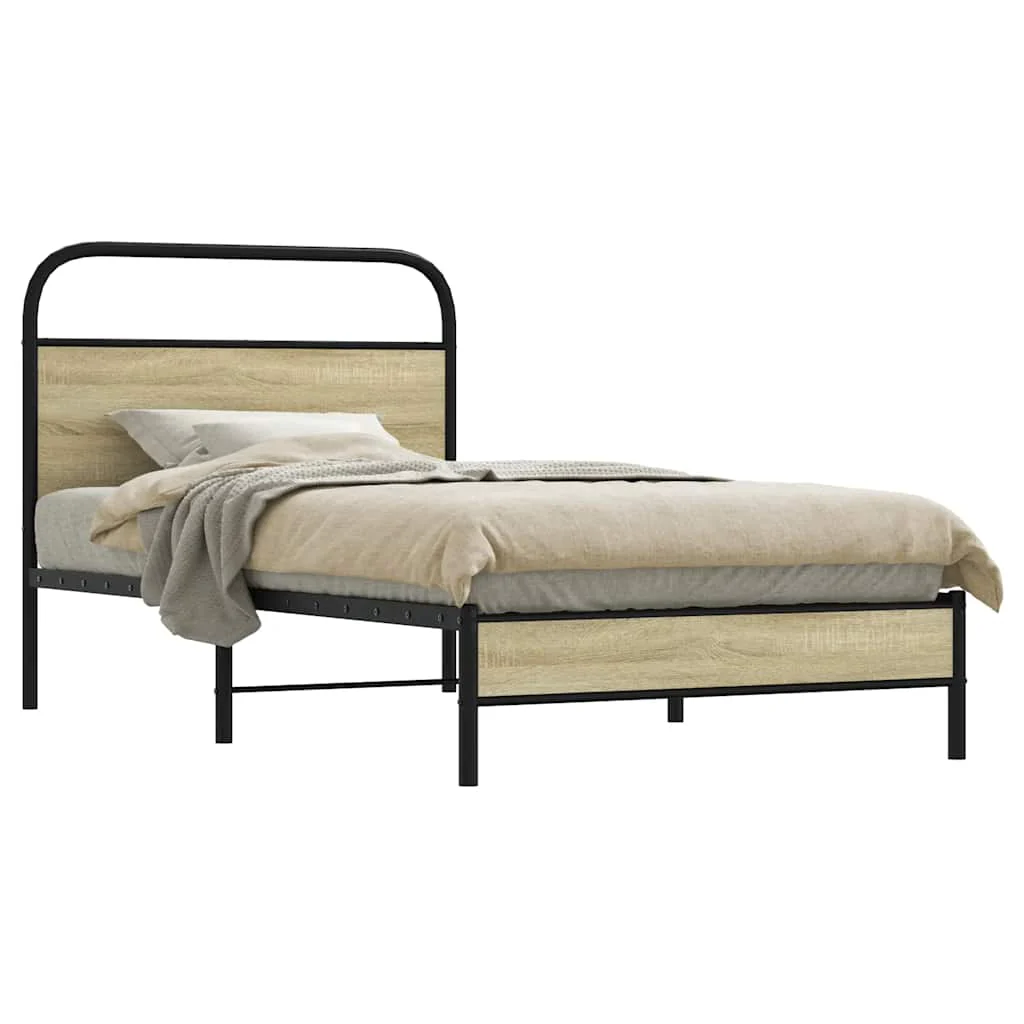 sengeramme 90x200 cm uden madras konstrueret træ sonoma-eg