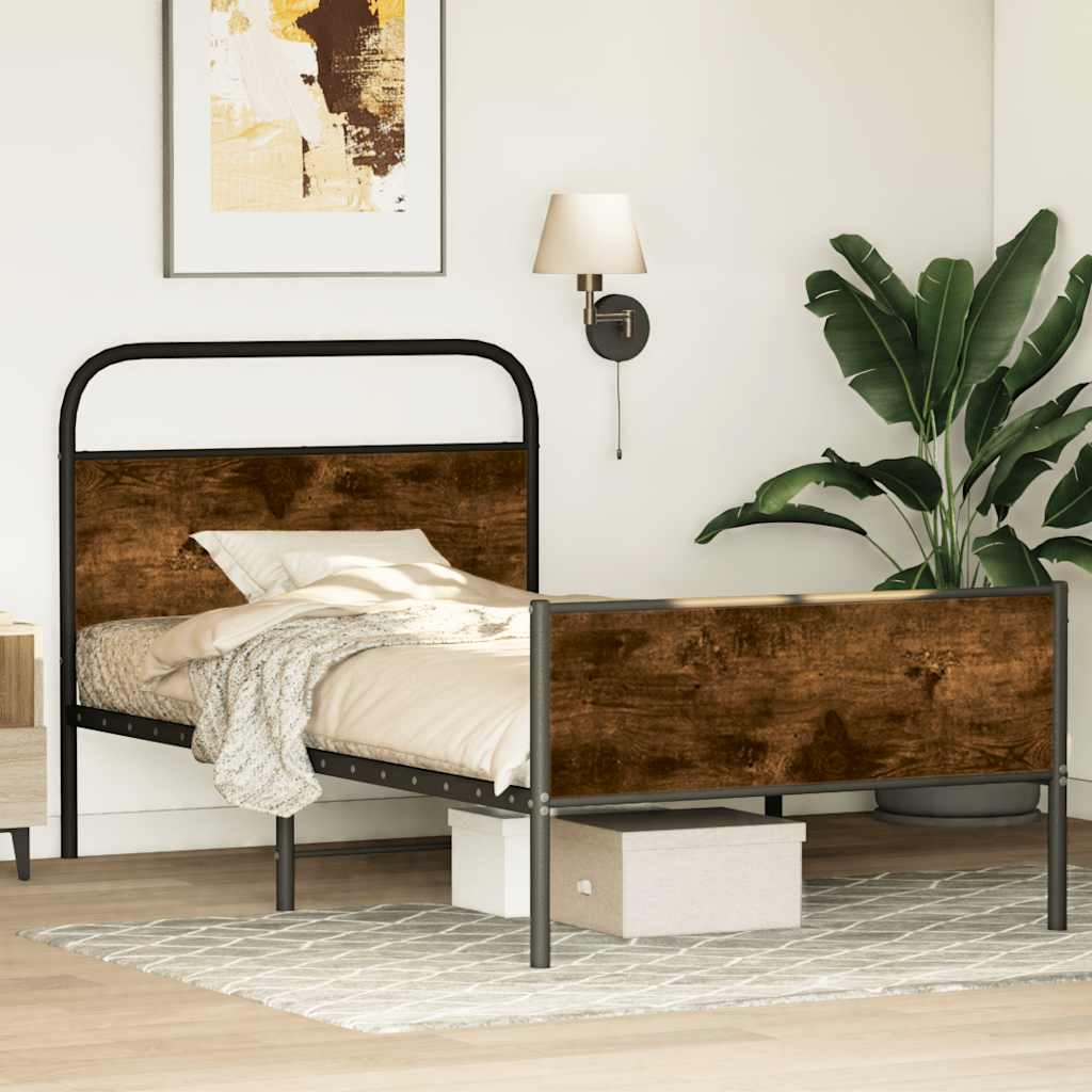 sengeramme 90x200 cm uden madras konstrueret træ sonoma-eg - Image 2