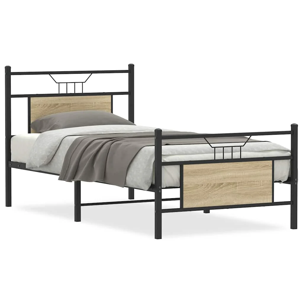 sengeramme 90x200 cm uden madras konstrueret træ sonoma-eg - Image 2