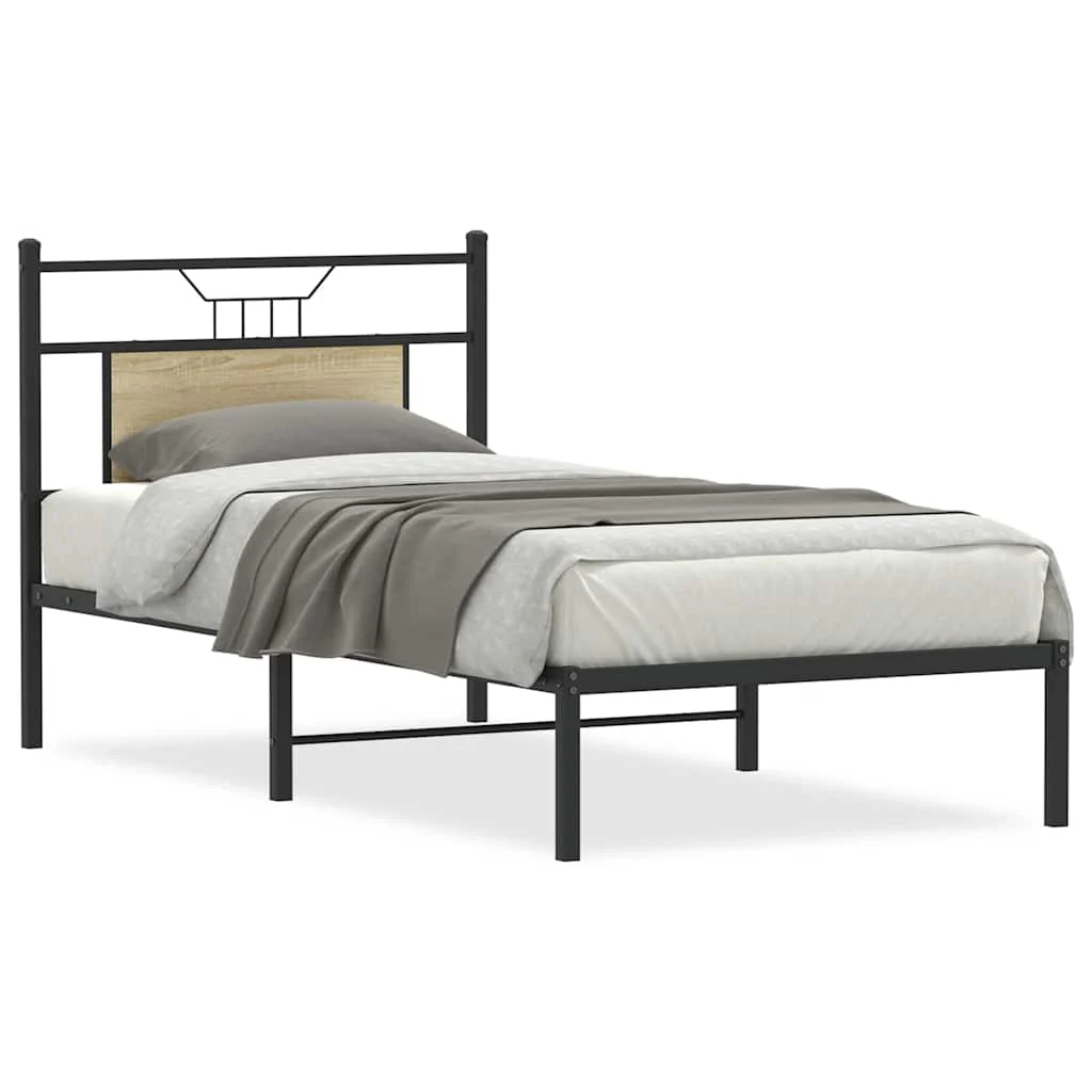 sengeramme 90x200 cm uden madras konstrueret træ sonoma-eg - Image 2