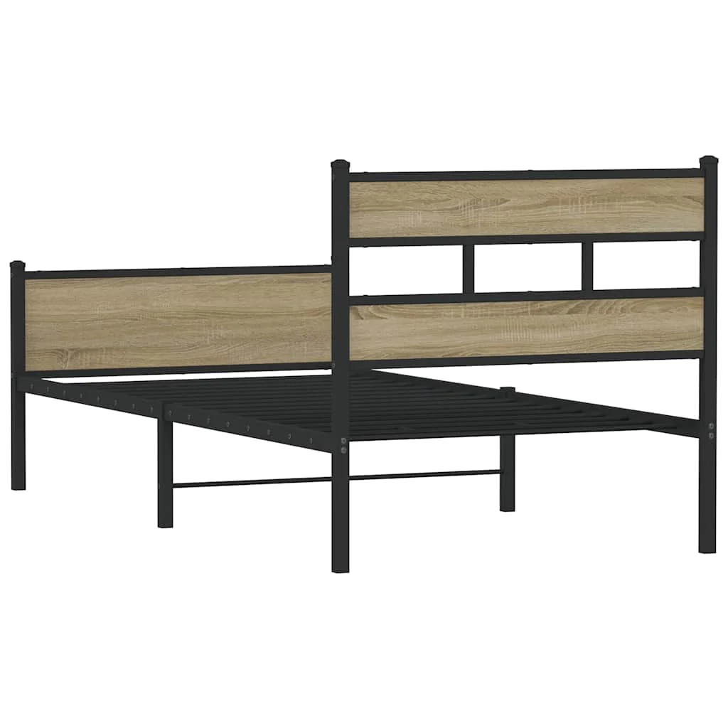 sengeramme 90x200 cm uden madras konstrueret træ sonoma-eg - Image 6