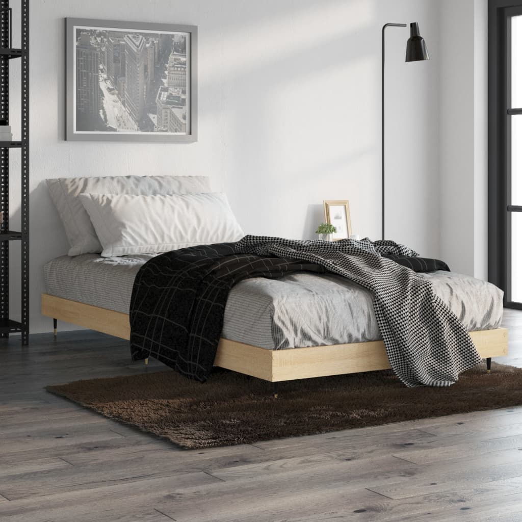 sengeramme 90x200 cm uden madras konstrueret træ sonoma-eg